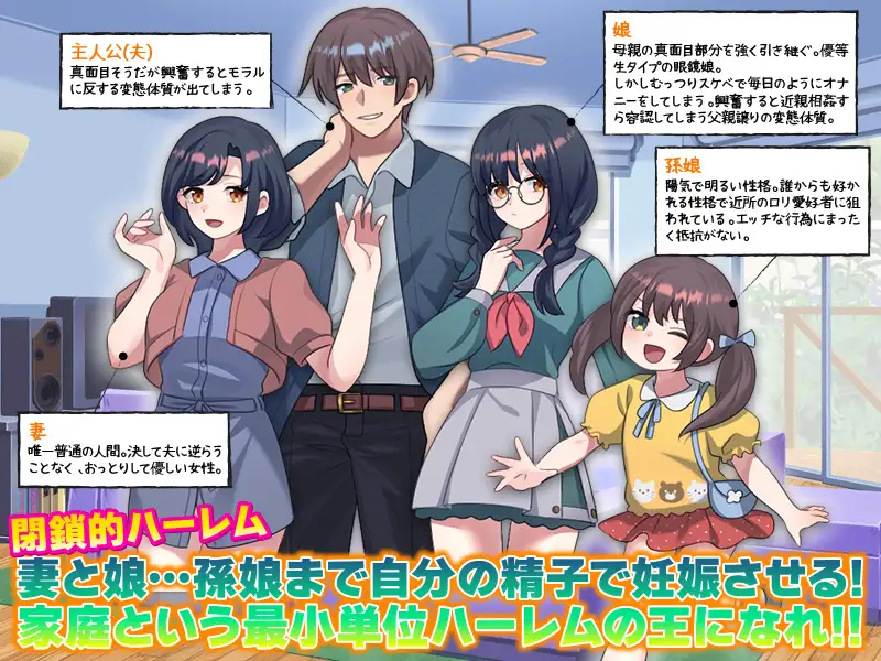 图片[2]-6196【RPG/后宫/AI汉化】我的受孕家谱：用我的精子让妻子、女儿…甚至孙女都怀上我的孩子！ 俺の妊娠家系図 妻と娘…孫娘まで俺の精子で妊娠させる！PC+安卓mtool-ACG俱乐部 - 各类游戏免费下载